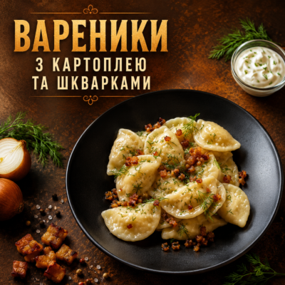 Вареники з картоплею та шкварками