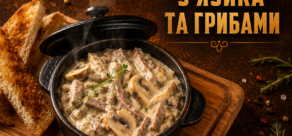 Жульєн з язика з грибами