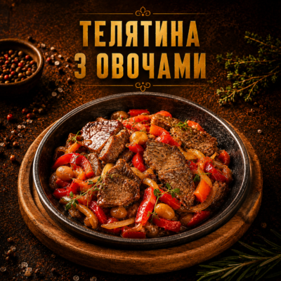 Телятина з овочами