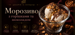 Морозиво з горіхами та шоколадом